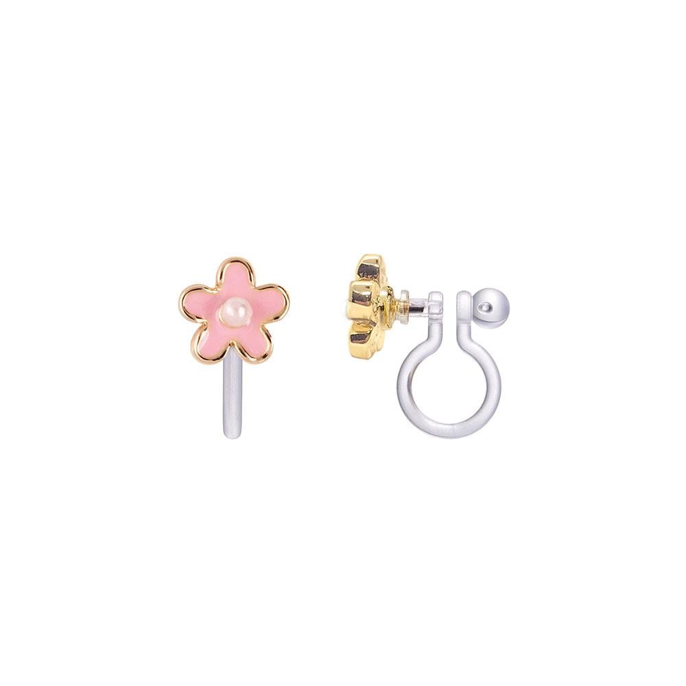 Girl Nation Pink Fancy Flower Klipsli Küpe