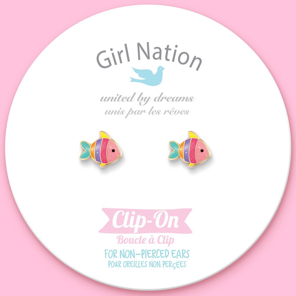Girl Nation Rainbow Fish Klipsli Küpe