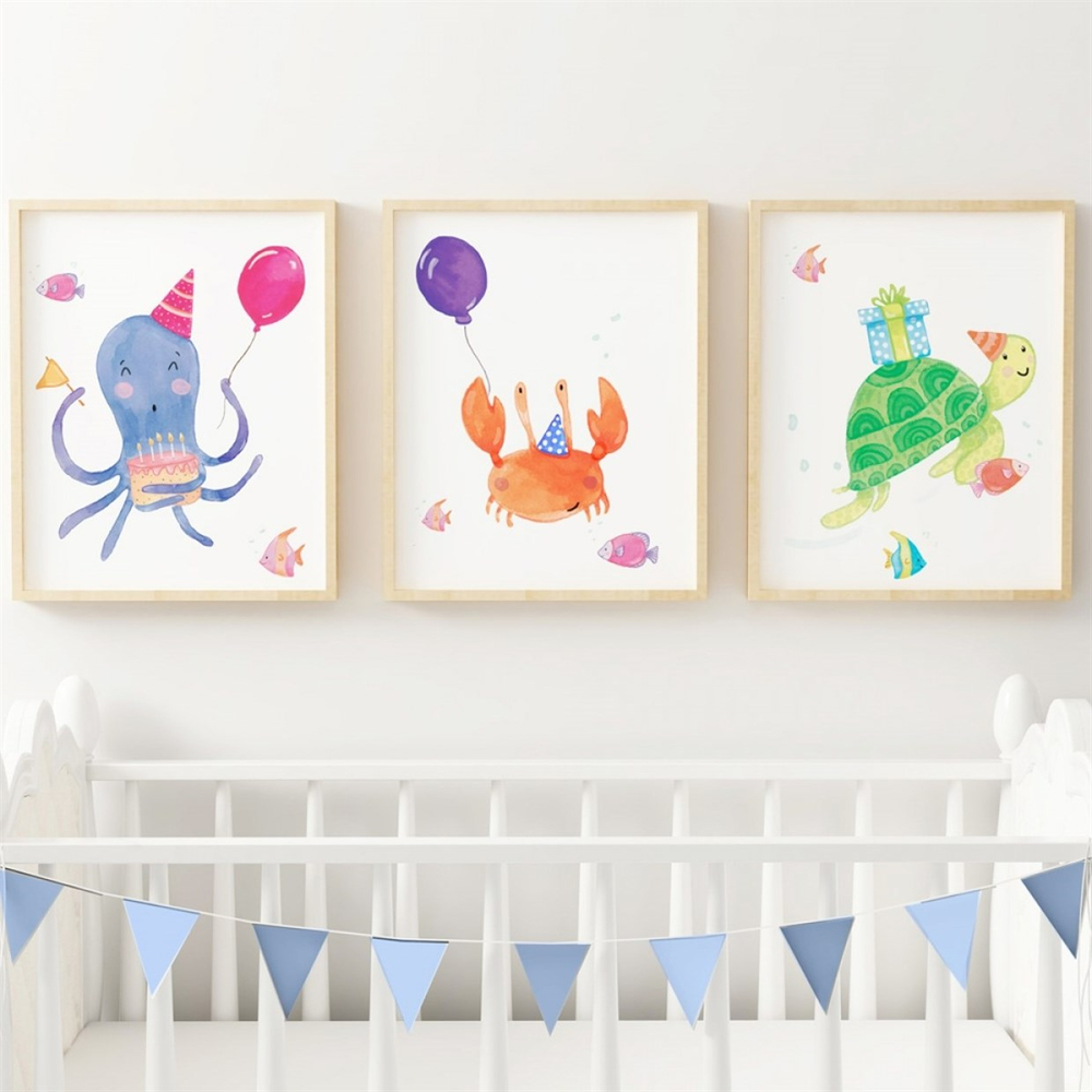 HAPPY FOLKS ÇERÇEVESİZ POSTER - BIRTHDAY KID OCTOPUS