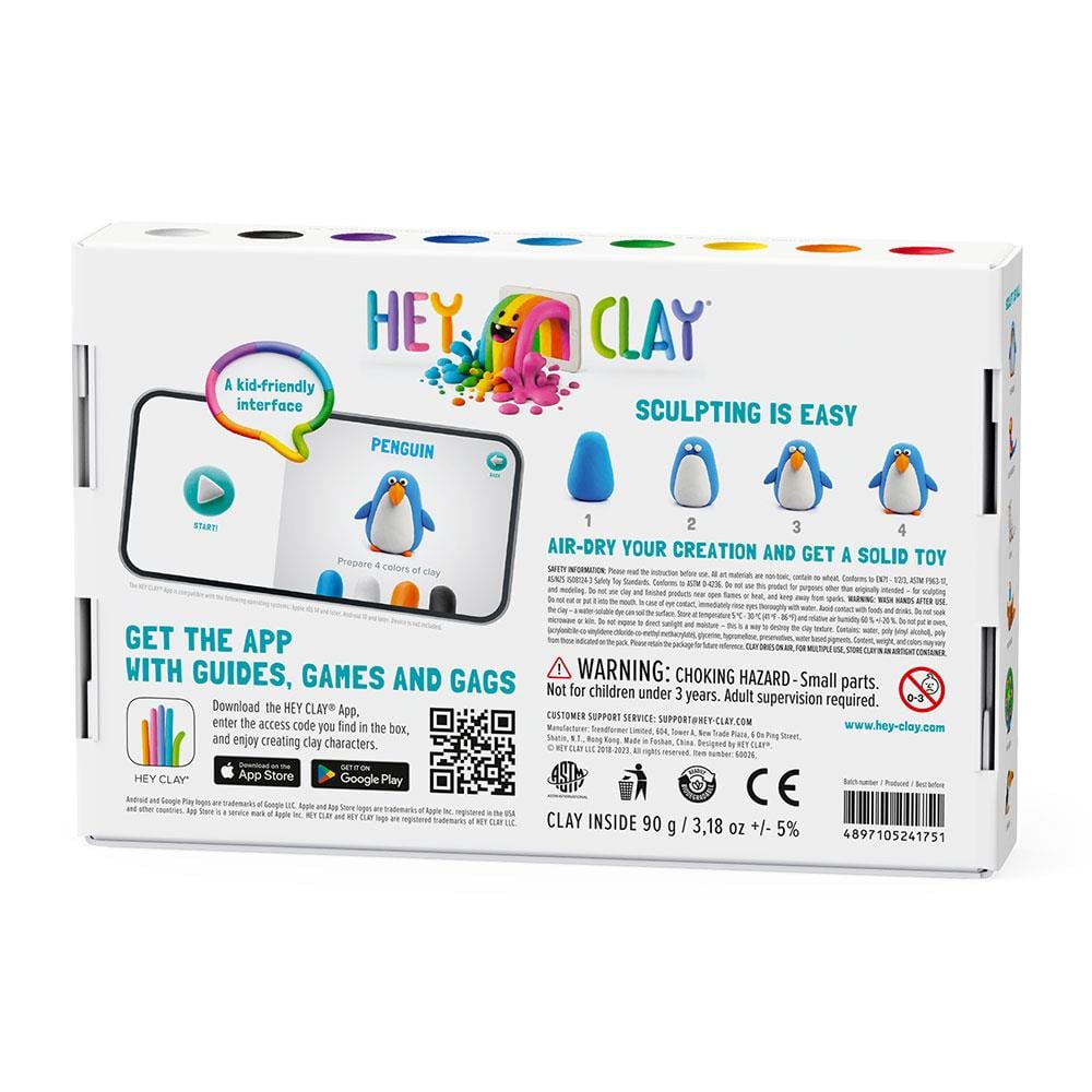 Hey Clay Hava ile Kuruyan Kil 6'lı kutu Kuşlar Tukan Penguen Tavuskuşu