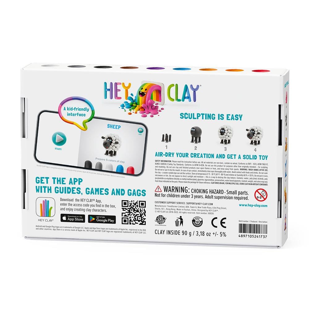 Hey Clay Hava ile Kuruyan Kil 6'lı kutu İnek Köpek Koyun