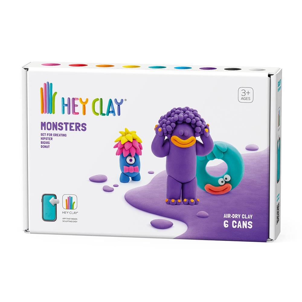 Hey Clay Hava ile Kuruyan Kil 6'lı kutu Monsters Hipster Bigwig Donut