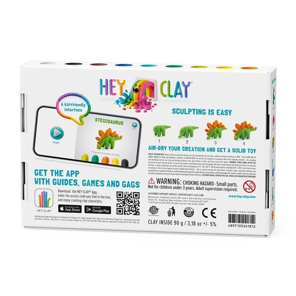 Hey Clay Hava ile Kuruyan Kil 6'lı kutu Dinozorlar Stegosaurus Pachycephalosaurus Brachiosaurus