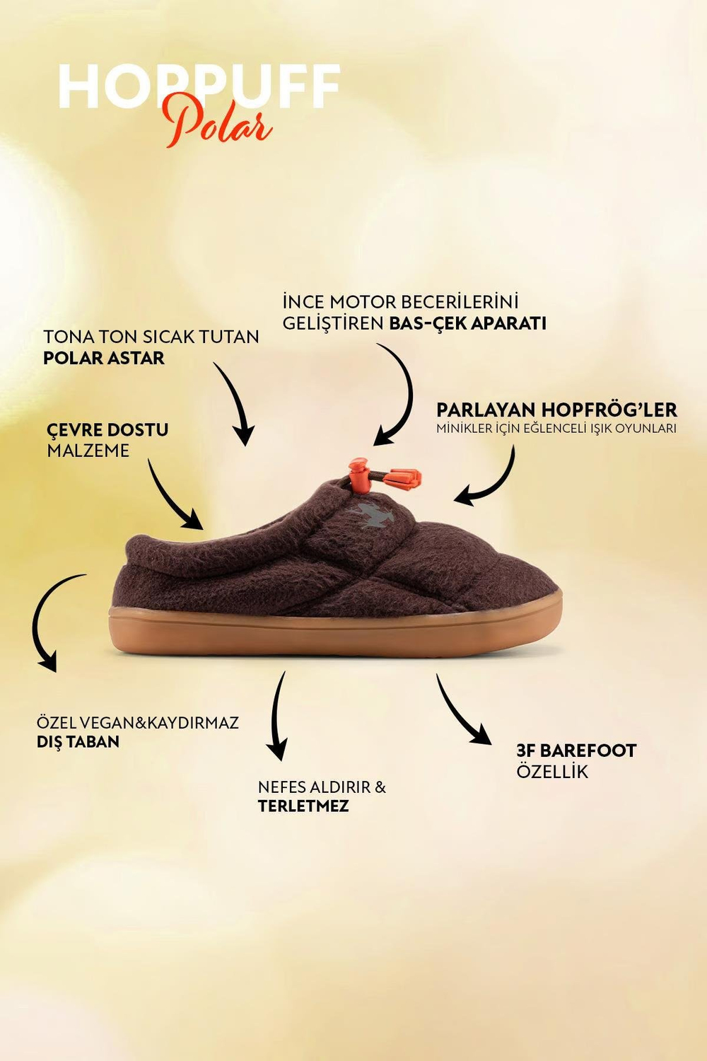 Hopfrög Hoppuff Polar Kahve Barefoot Çocuk Ayakkabı