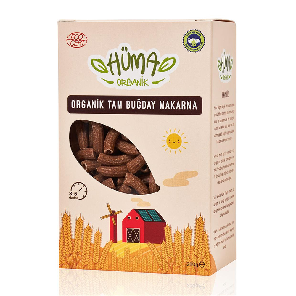 Hüma Organik Çocuk Makarnası Tam Buğdaylı 250 gr
