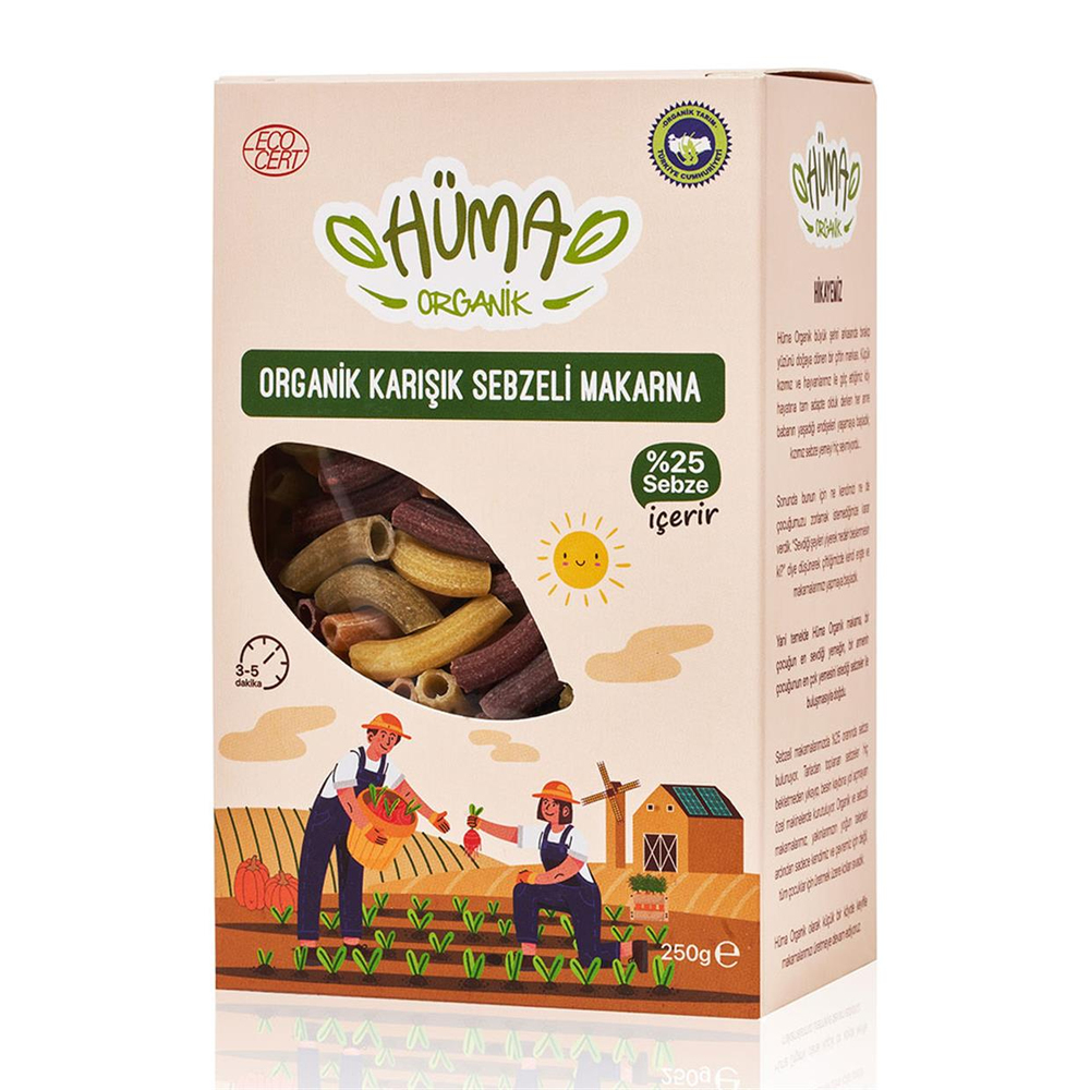 Hüma Organik Karışık Sebzeli Makarna 250 gram