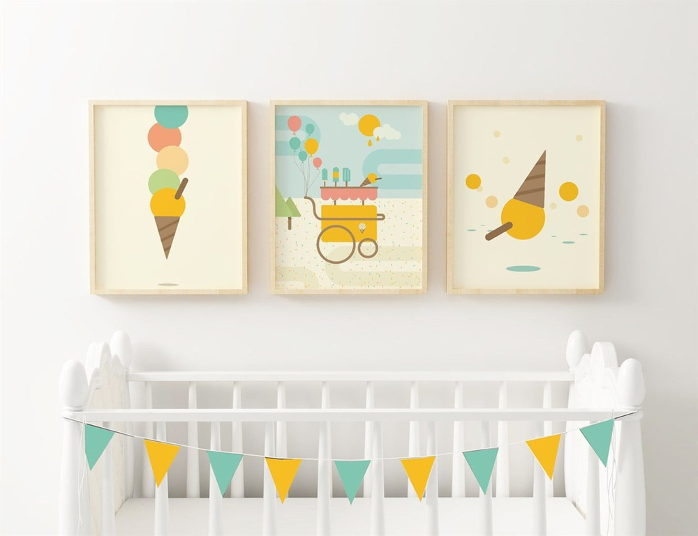 Ice Cream Land 3'lü Poster