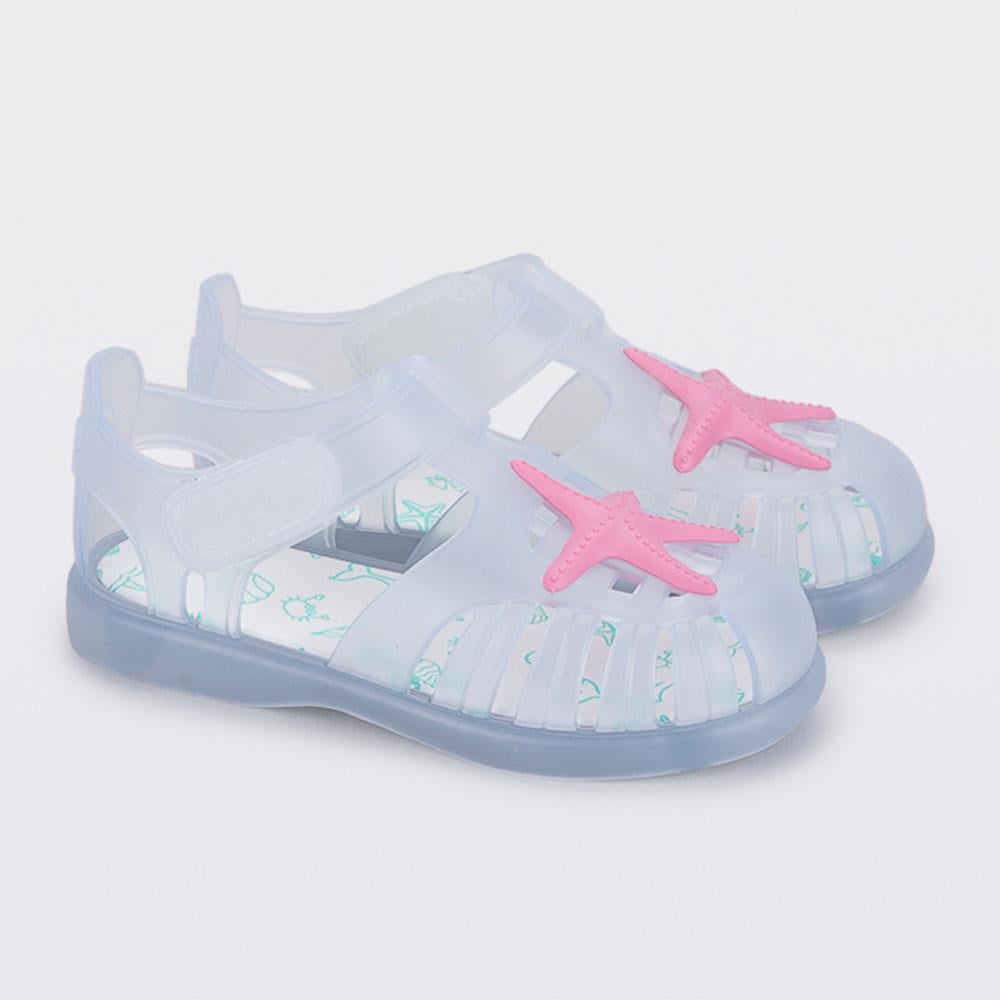 Igor Tobby Velcro Estrella Çocuk Sandalet Blanco Fucsia