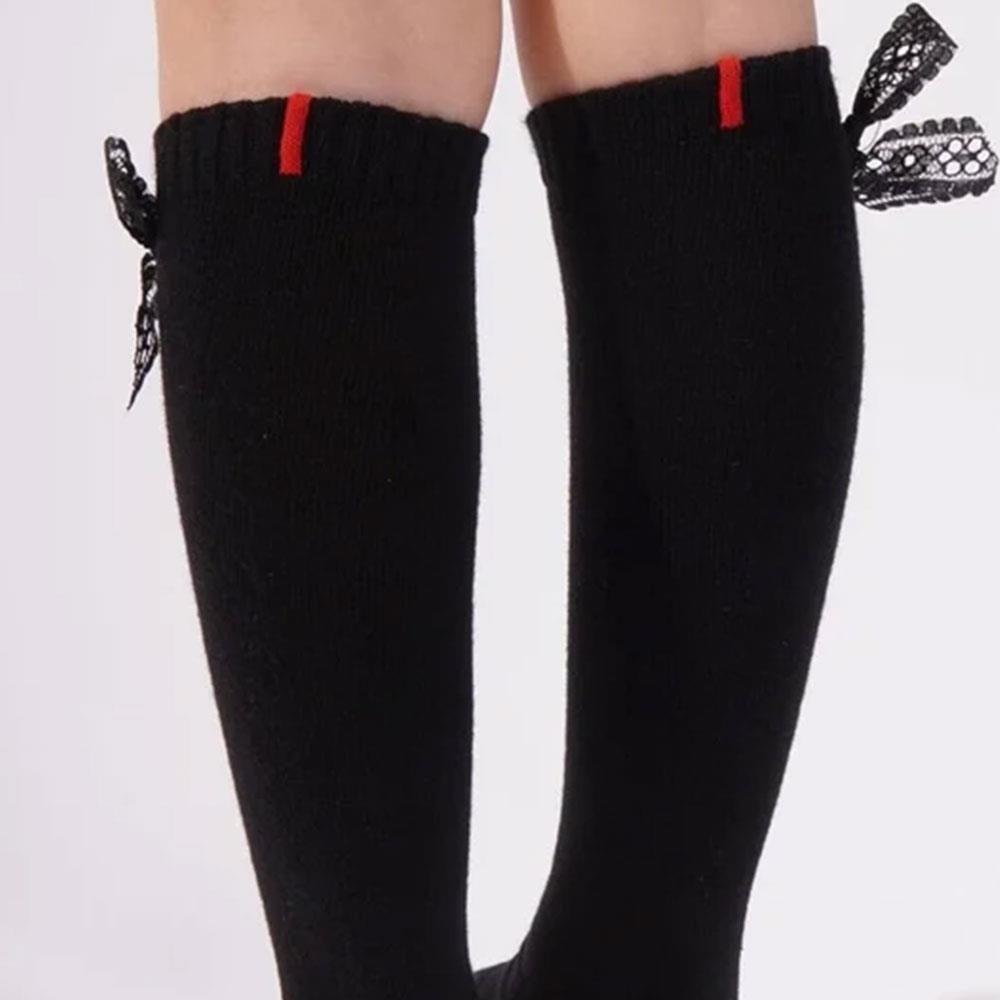 Katia & Bony Family Dizaltı Kurdeleli Çocuk Basic Çorap Siyah