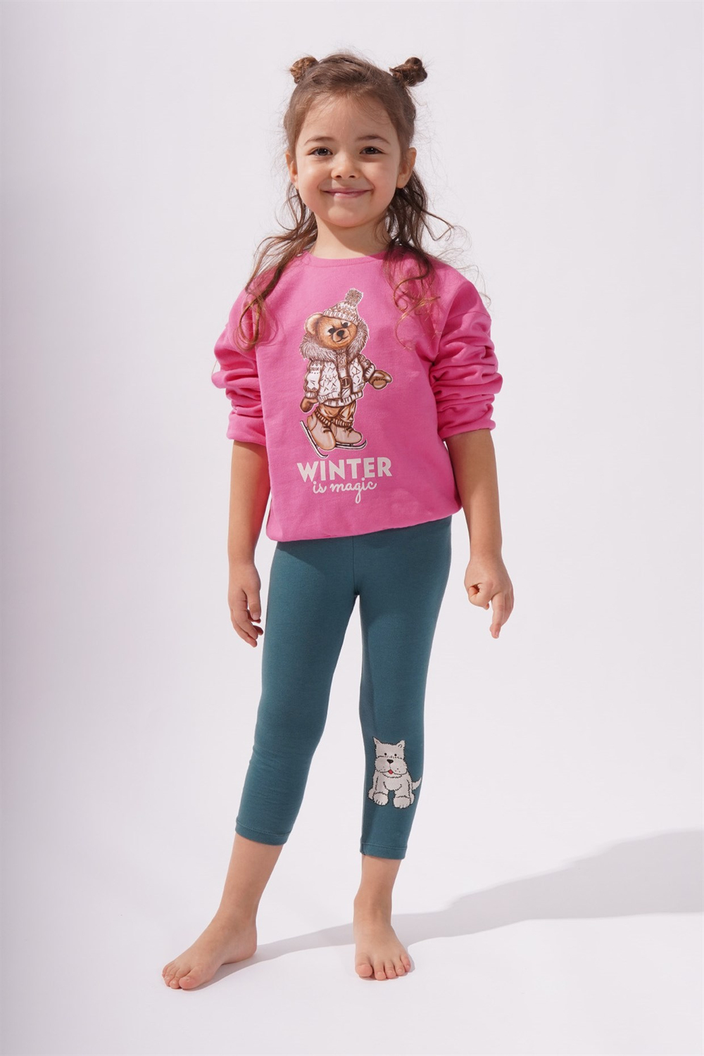 KATIA & BONY Köpek Desenli Kız Çocuk Tayt - Yeşil