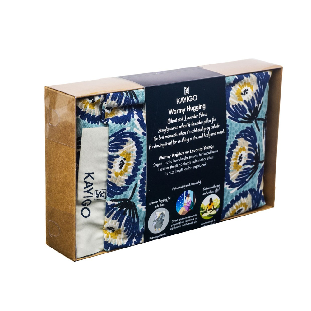 KAYIGO ISITICI YASTIK - MAVİ ÇİÇEKLER