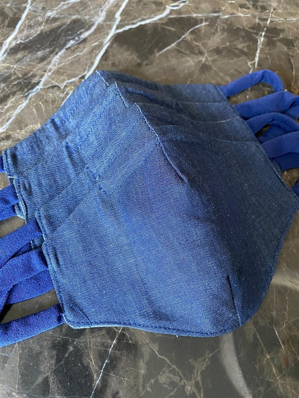 KETEN ÇOCUK MASKE + KETEN KUYRUKLU TOKA + KETEN KULAKLI LASTİK TOKA - DENIM