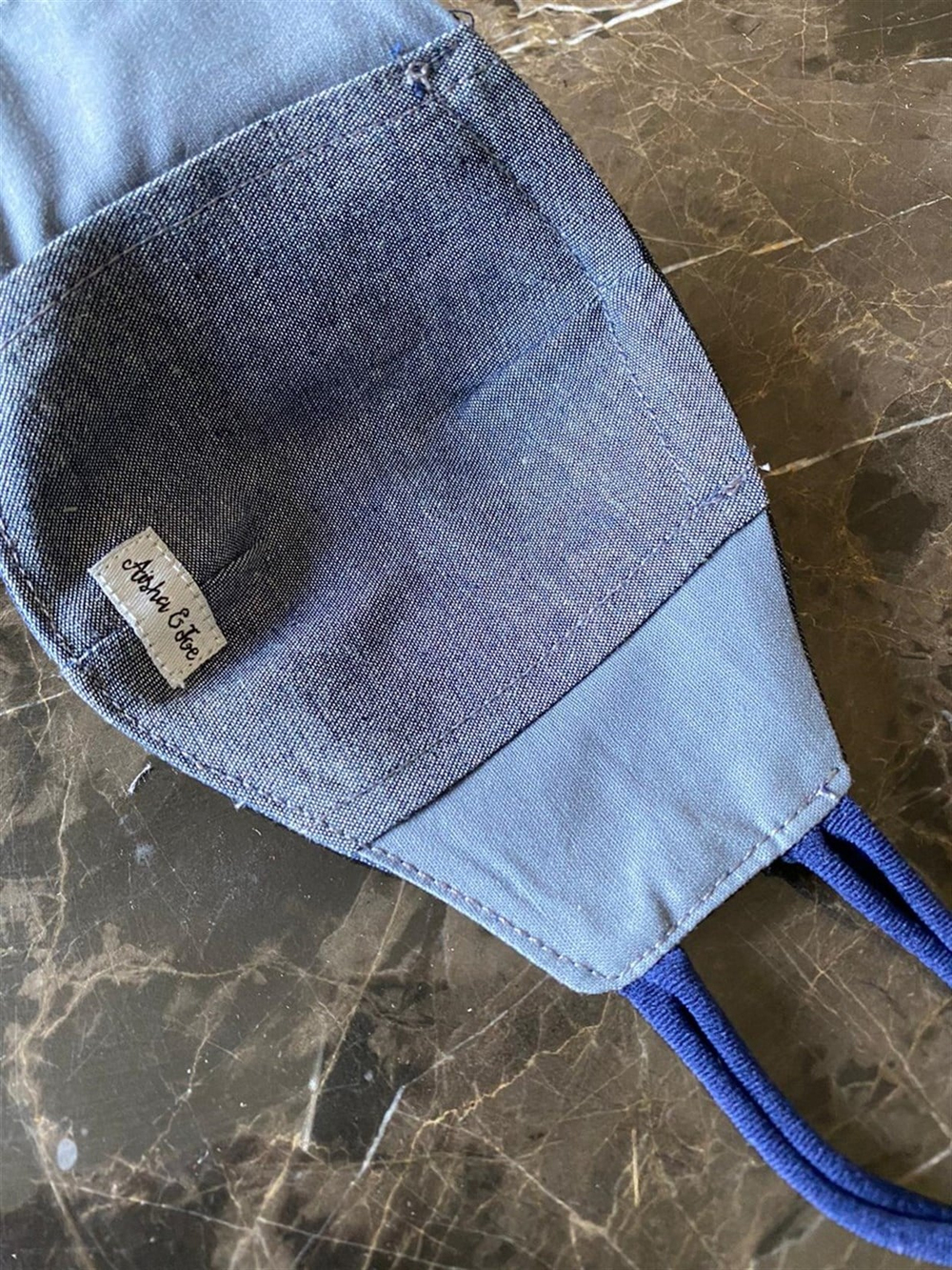 KETEN ÇOCUK MASKE + KETEN KUYRUKLU TOKA + KETEN KULAKLI LASTİK TOKA - DENIM