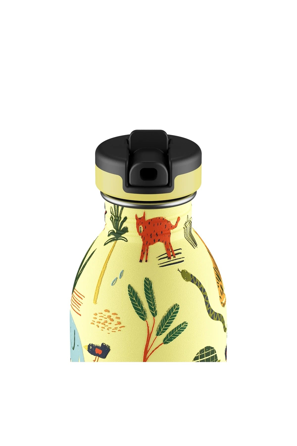 Kids Bottle Jungle Friends Pipetli Paslanmaz Çelik Çocuk Su Matarası 500 Ml