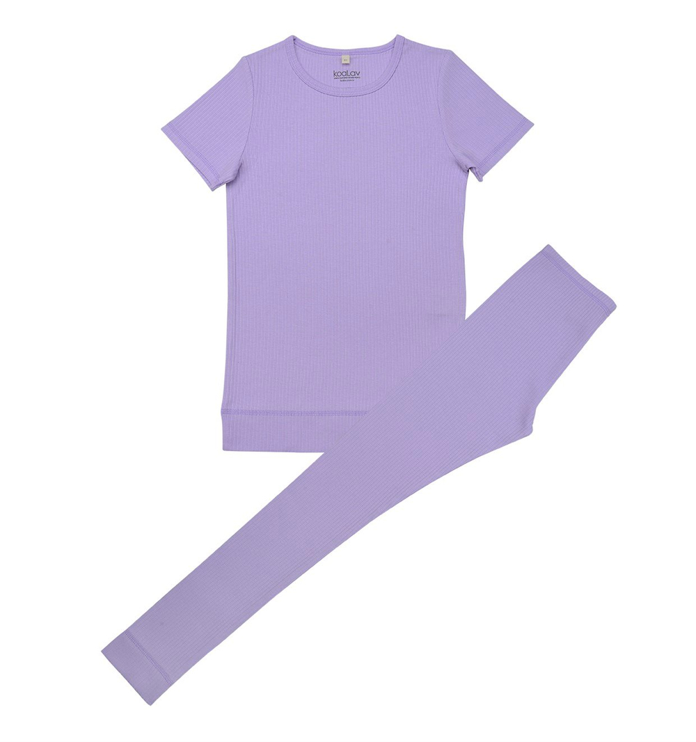 KOALAV - KISA KOLLU LAVENDER PİJAMA TAKIMI