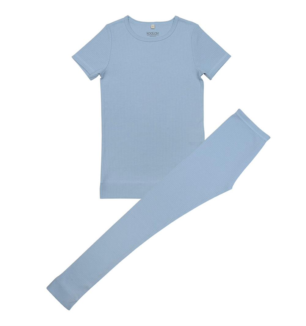 KOALAV - KISA KOLLU SKY BLUE PİJAMA TAKIMI