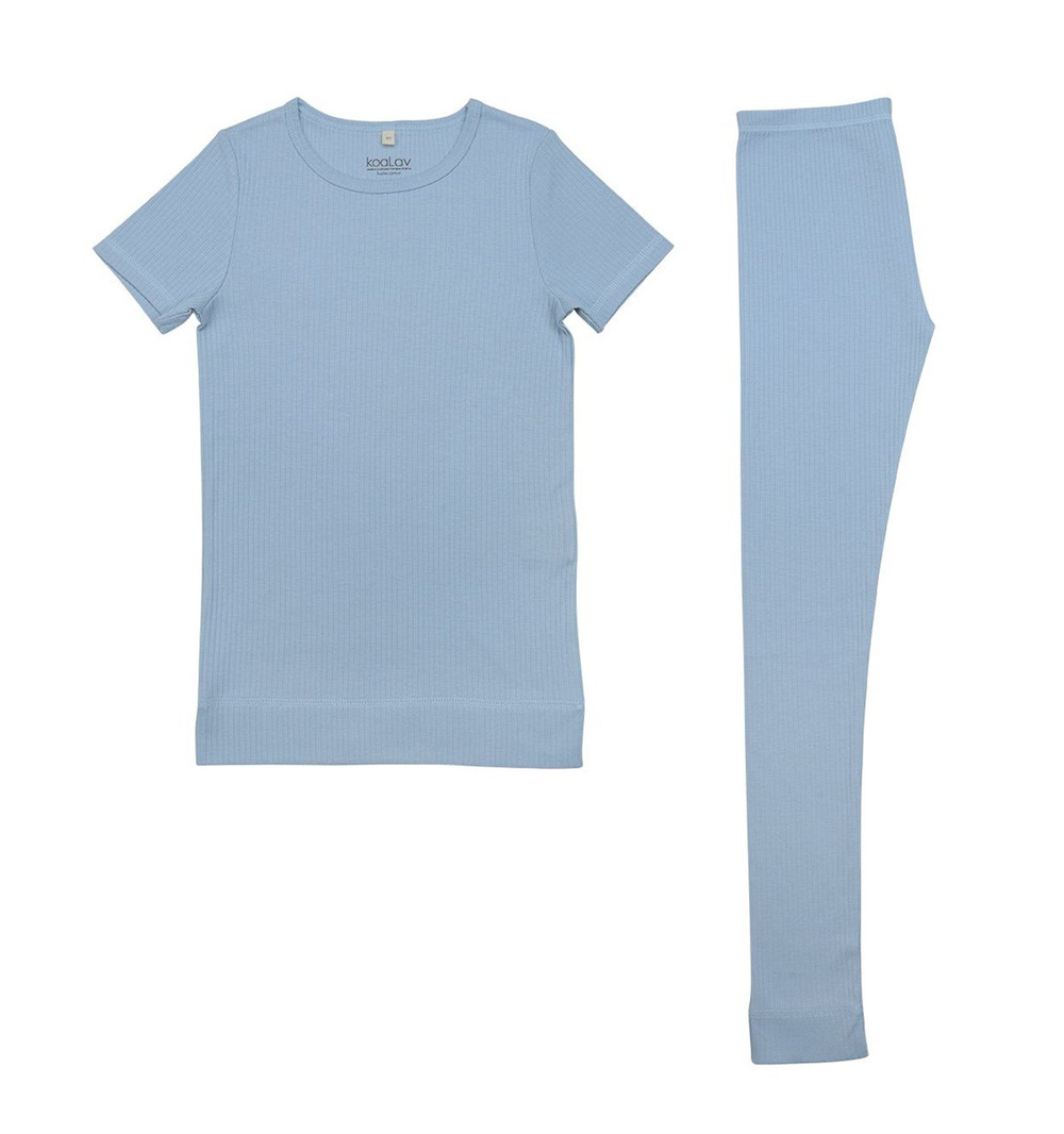 KOALAV - KISA KOLLU SKY BLUE PİJAMA TAKIMI