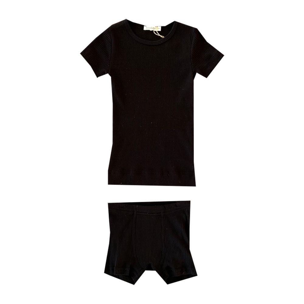 Koalav Kısa Kollu Şortlu Takım Siyah