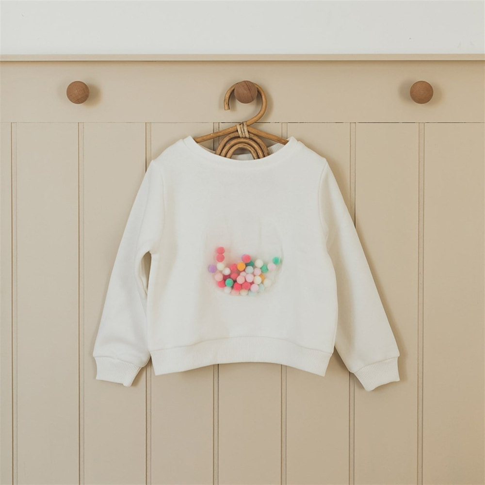 La Pomponette Lilly Ekru Ponponlu Sweatshirt