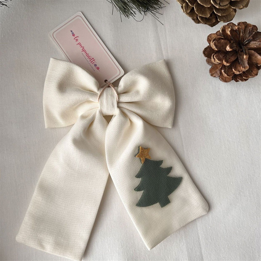 La Pomponette Mini Çam Ağaçlı Keten Toka