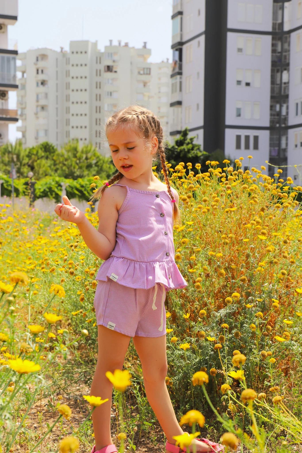Lavra Studio Daphne Poplin Şort Lila