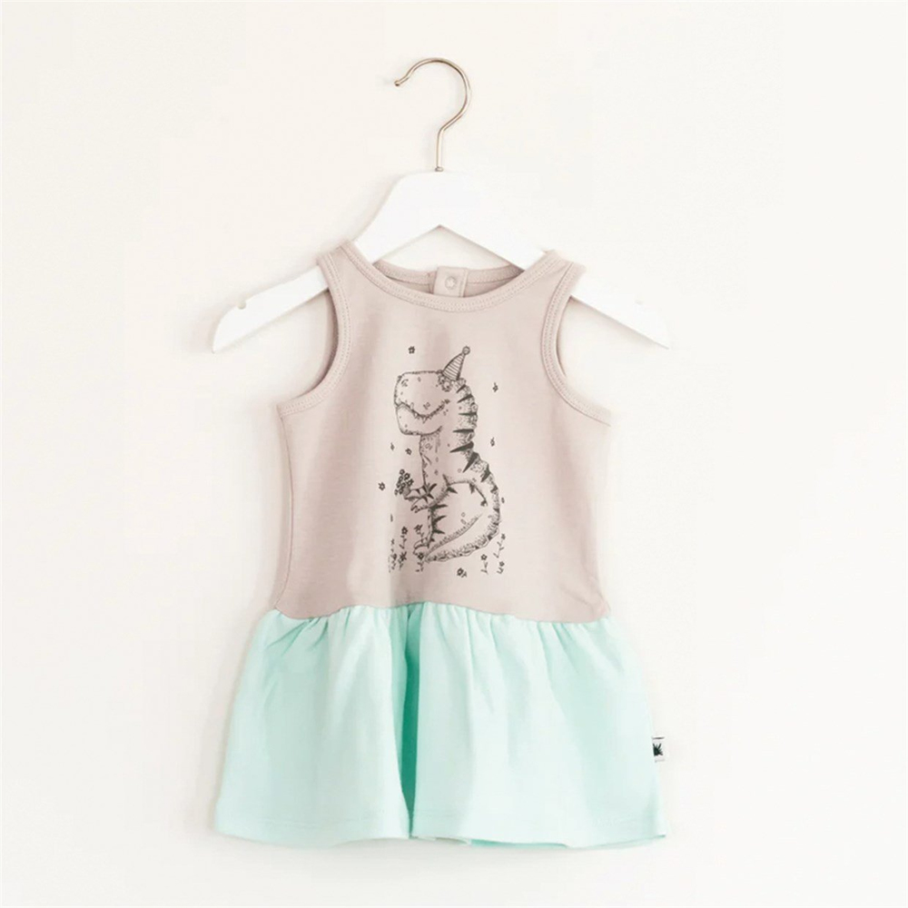 Little Yucca Twirl Elbise Gri Mint