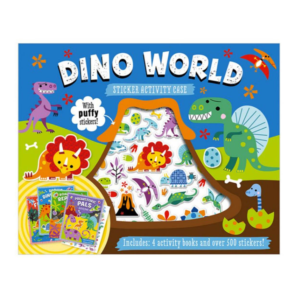 Make Believe Ideas Puffy Stickers Dino World Sticker Activity Case
