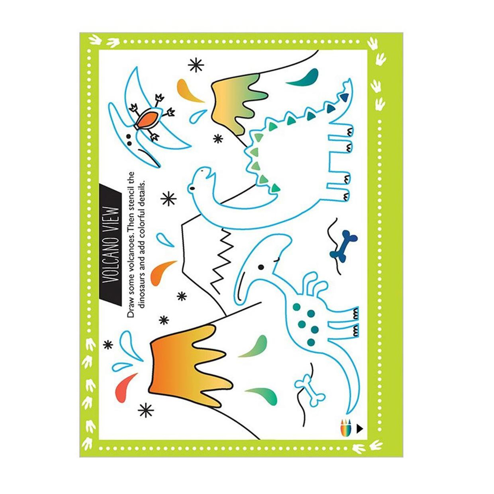 Make Believe Ideas Scratch And Sparkle Dinosaur Stencil Art