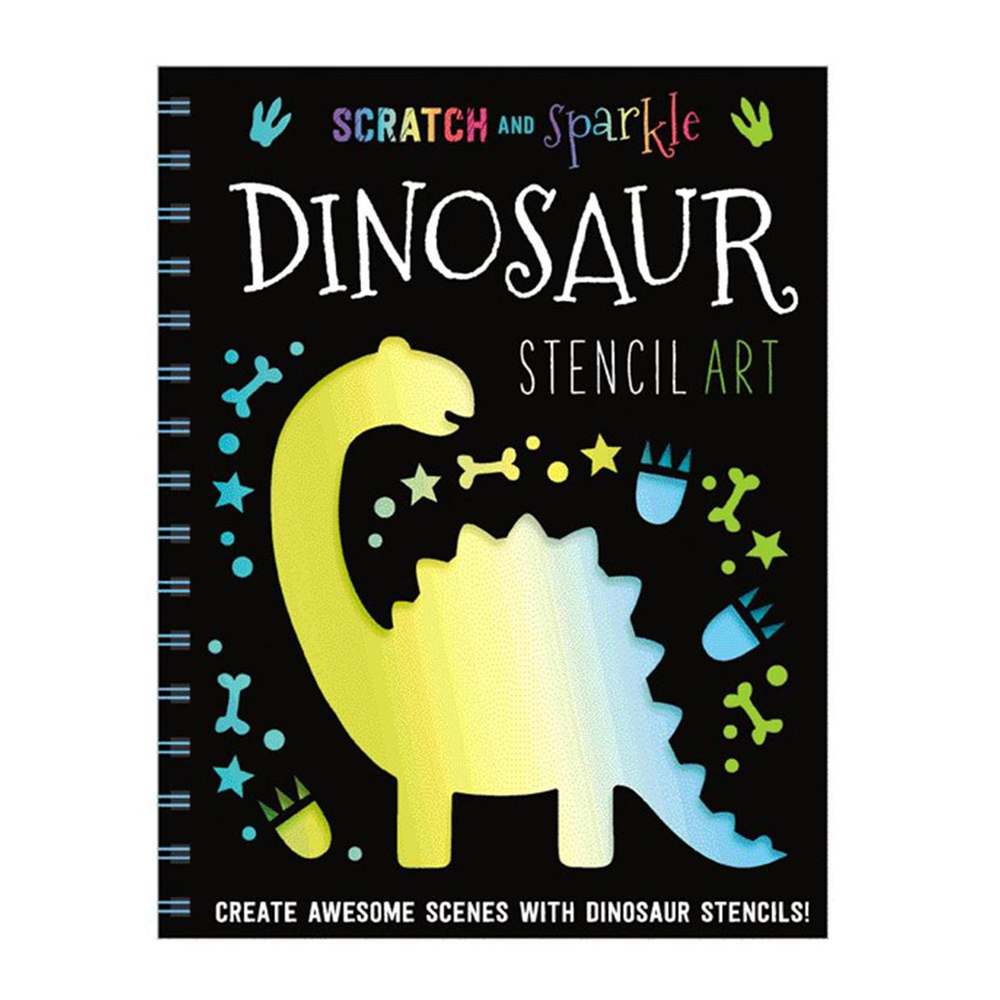 Make Believe Ideas Scratch And Sparkle Dinosaur Stencil Art