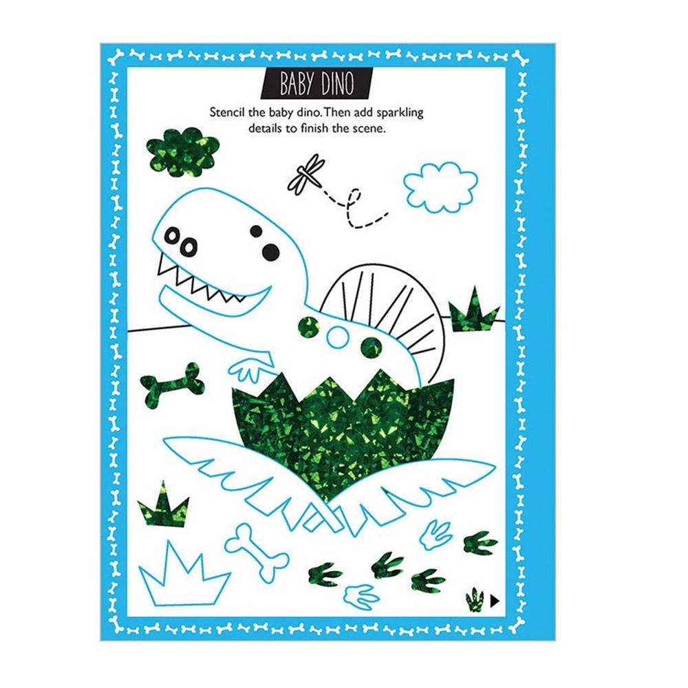 Make Believe Ideas Scratch And Sparkle Dinosaur Stencil Art