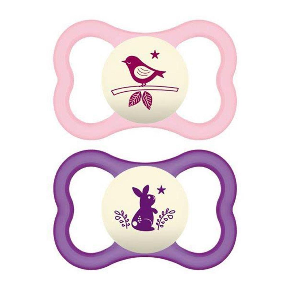 Mam Air Night Gece Parlayan 2'li Emzik Pembe Bird & Bunny 6+ Ay