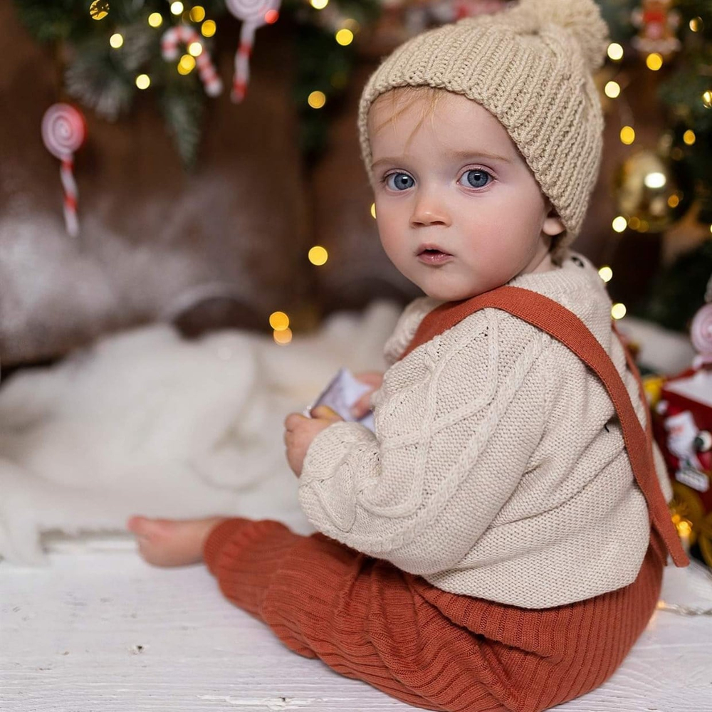 Mama Yoyo Askılı Organik Triko Bebek Taytı Kiremit