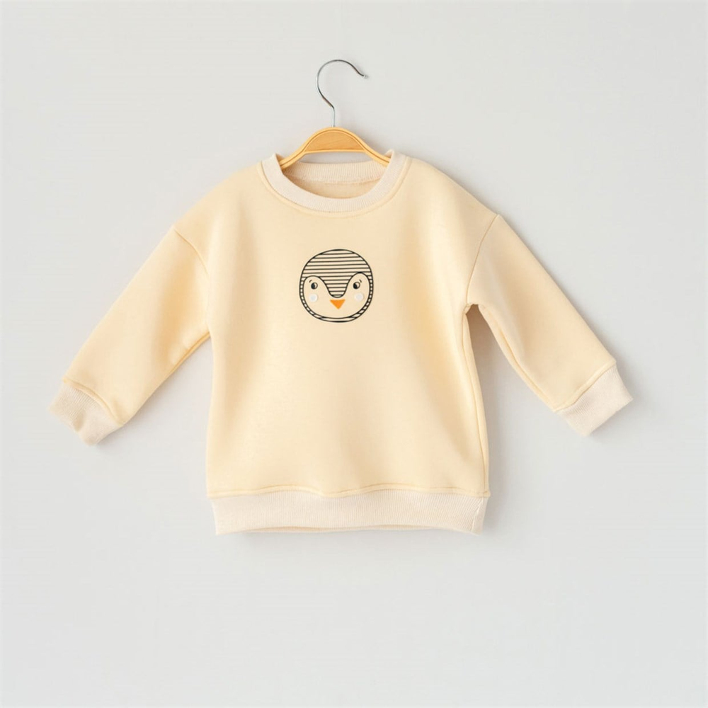 Mama Yoyo Penguen 3D Baskılı Sweatshirt Şardonlu