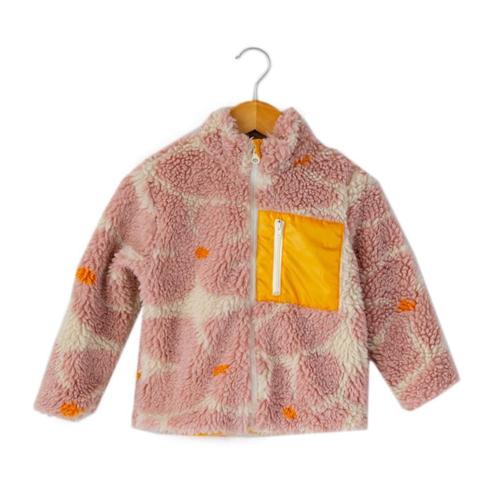 Mama Yoyo Suni Kürklü Kız Çocuk Montu Çiçek Desen