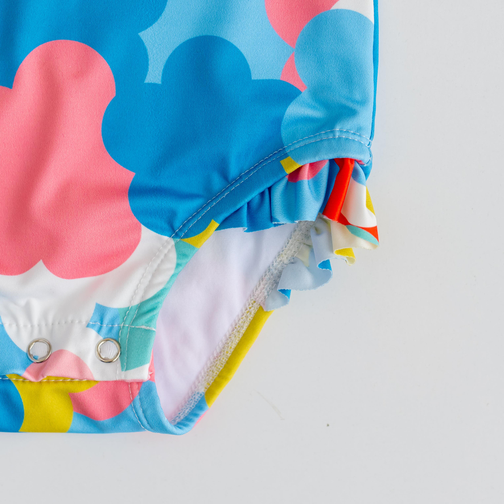 Mama Yoyo UV Korumalı Uzun Kollu Alttan Çıtçıtlı Mayo Floral