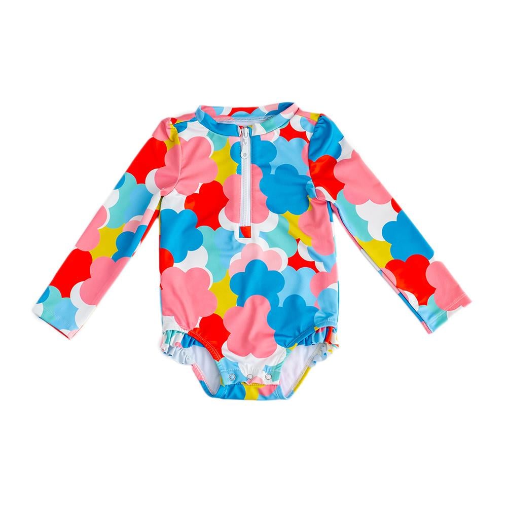 Mama Yoyo UV Korumalı Uzun Kollu Alttan Çıtçıtlı Mayo Floral