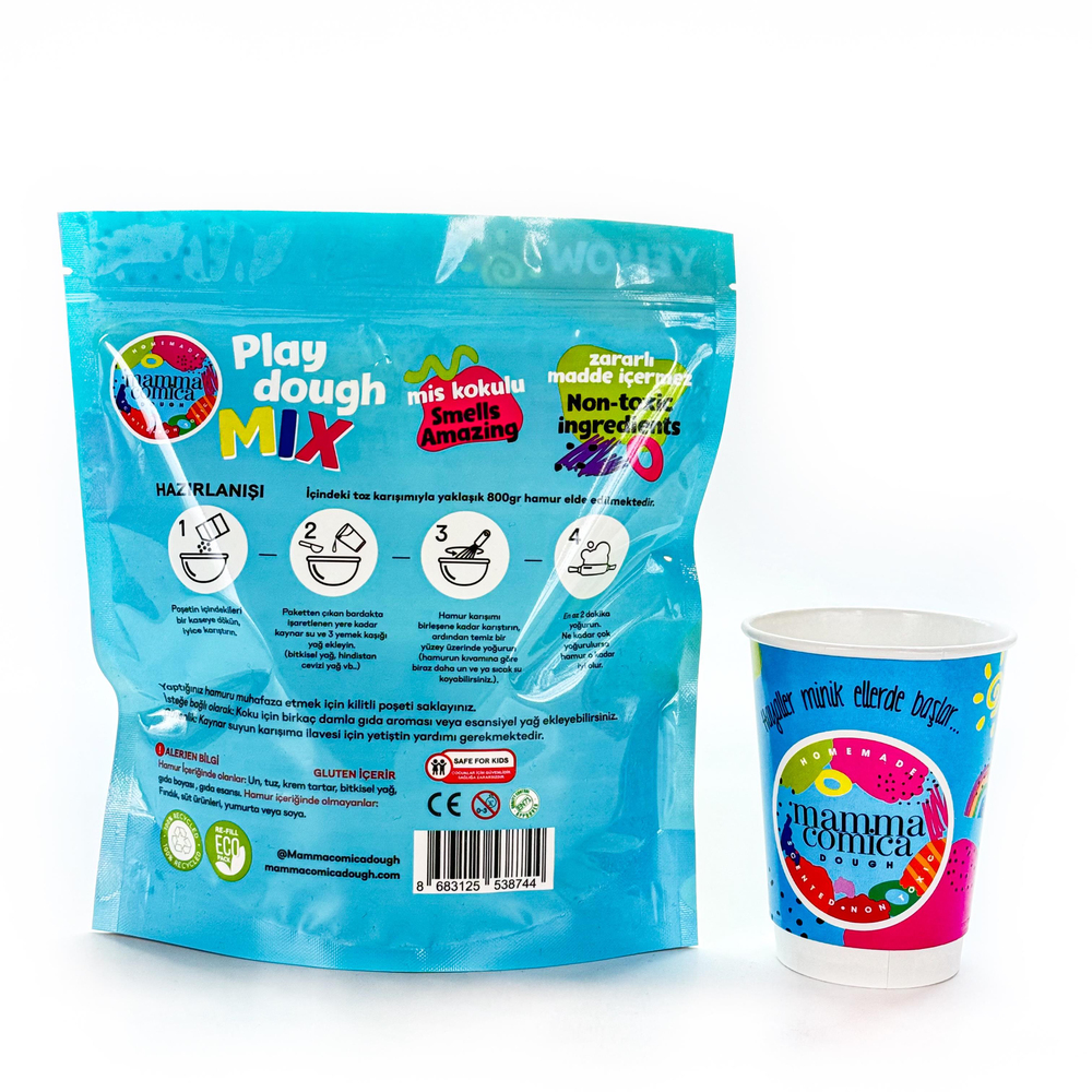 Mammacomica Dough Kendin Yap Kendin Oyna Doğal Oyun Hamuru Toz Karışımı Sarı