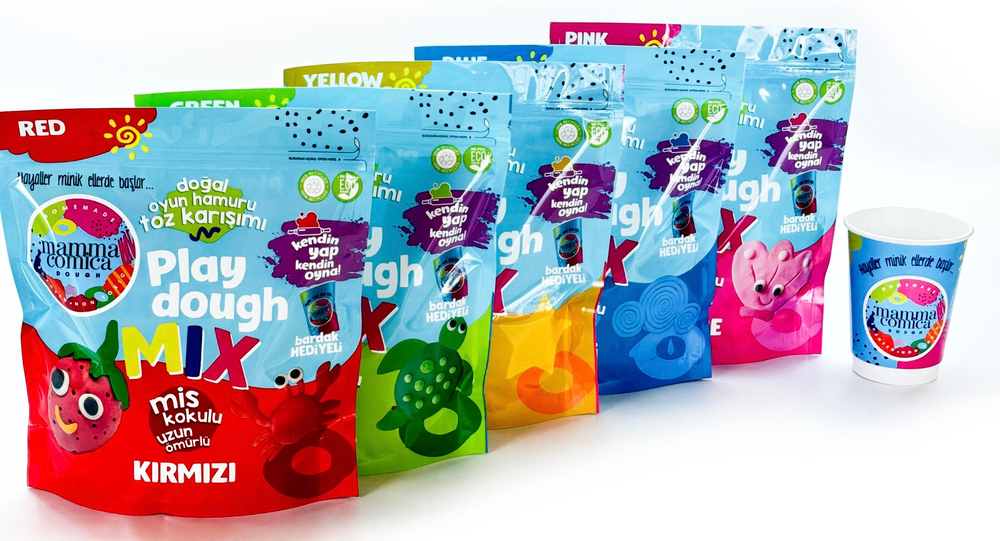 Mammacomica Dough Kendin Yap Kendin Oyna Doğal Oyun Hamuru Toz Karışımı Pembe