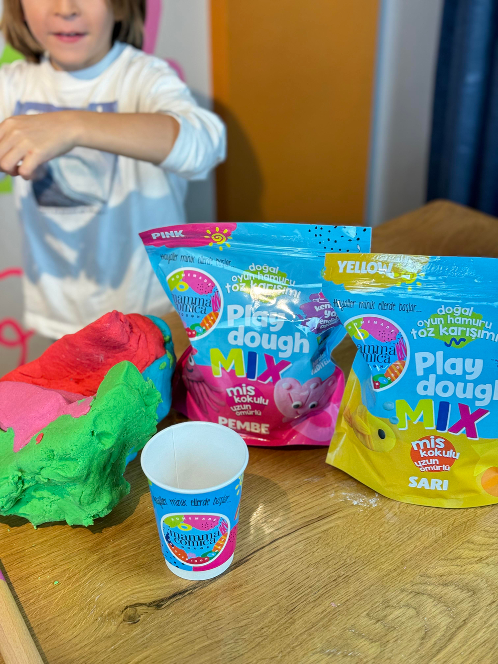 Mammacomica Dough Kendin Yap Kendin Oyna Doğal Oyun Hamuru Toz Karışımı Mavi