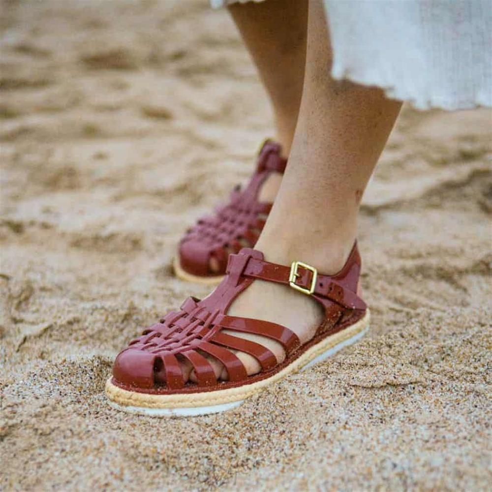 Meduse Suncorde Terracotta Bordo Kadın Sandalet