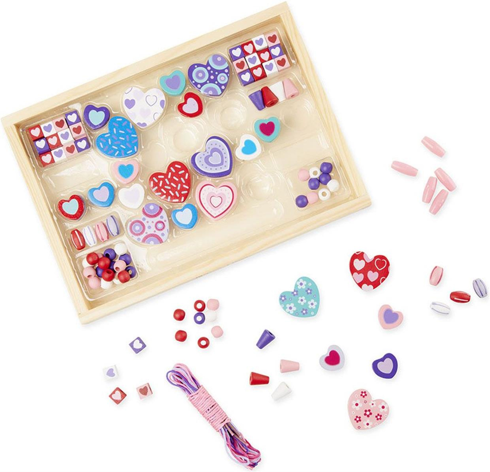 Melissa & Doug Ahşap Boncuk Dizme Tatlı Kalpler