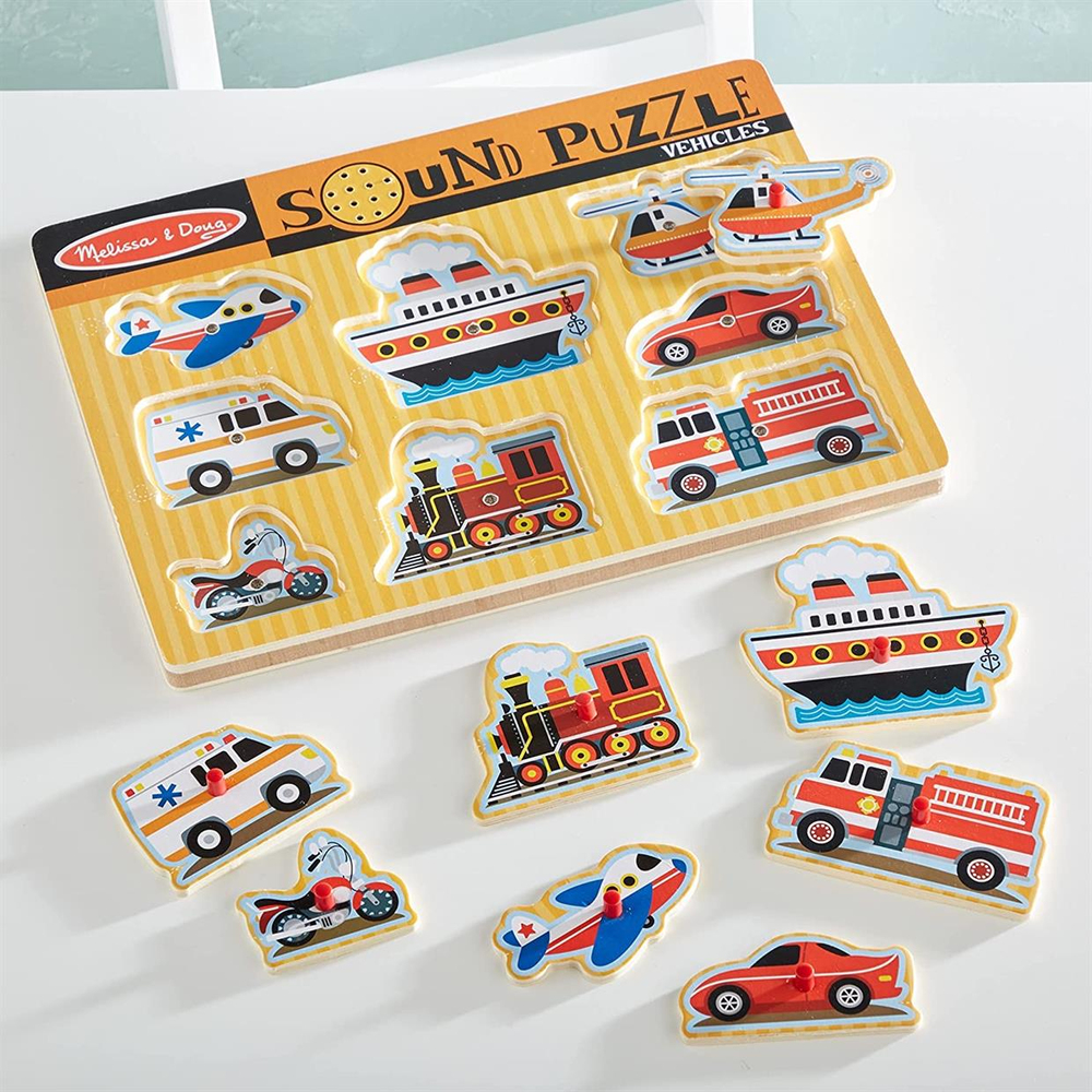 Melissa & Doug Ahşap Sesli Yapboz Araçlar