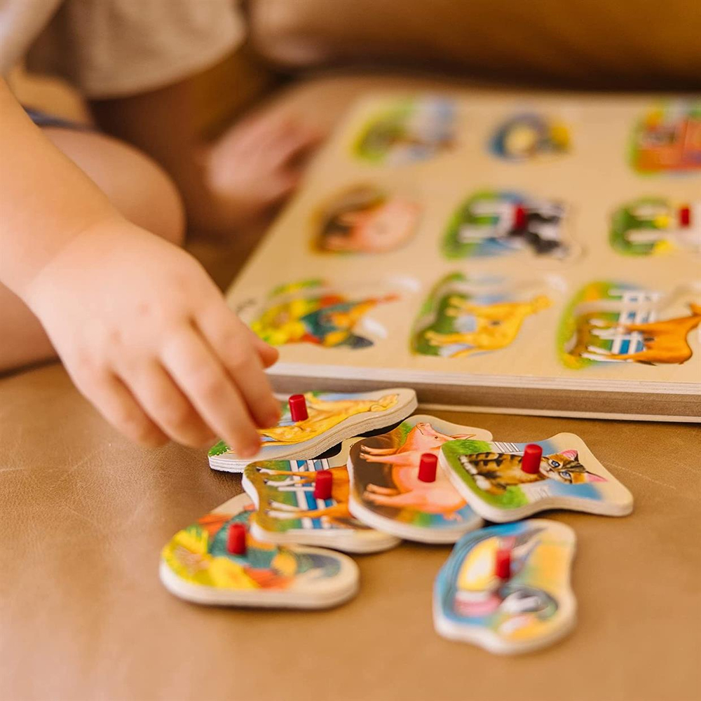 Melissa & Doug Ahşap Sesli Yapboz Çiftlik Hayvanları Ahşap