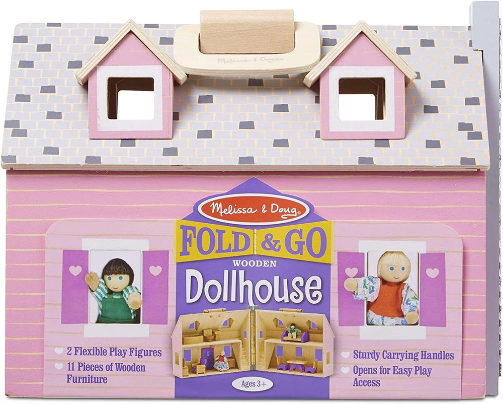 Melissa & Doug Ahşap Taşınabilir Küçük Mobilyalı Ev