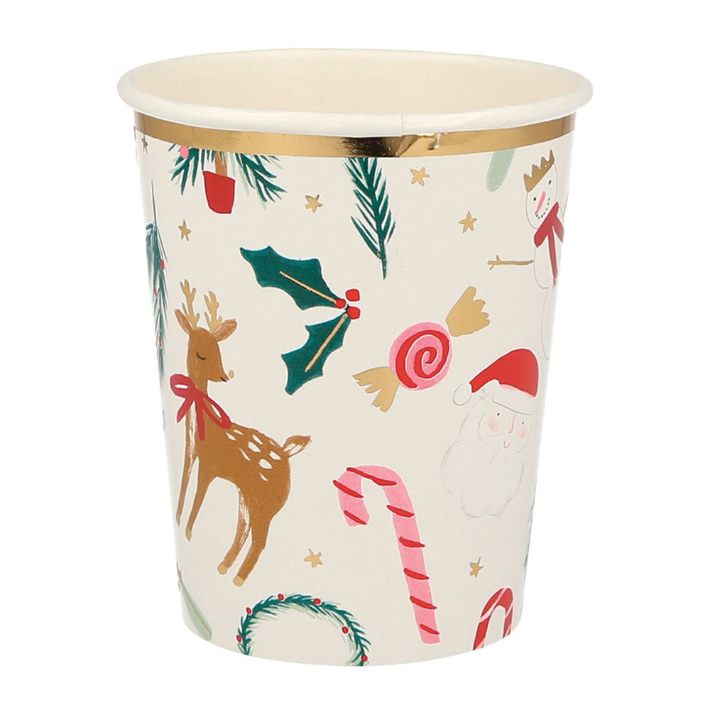 Meri Meri Festive Yeni Yıl Motifli Bardaklar 8'li