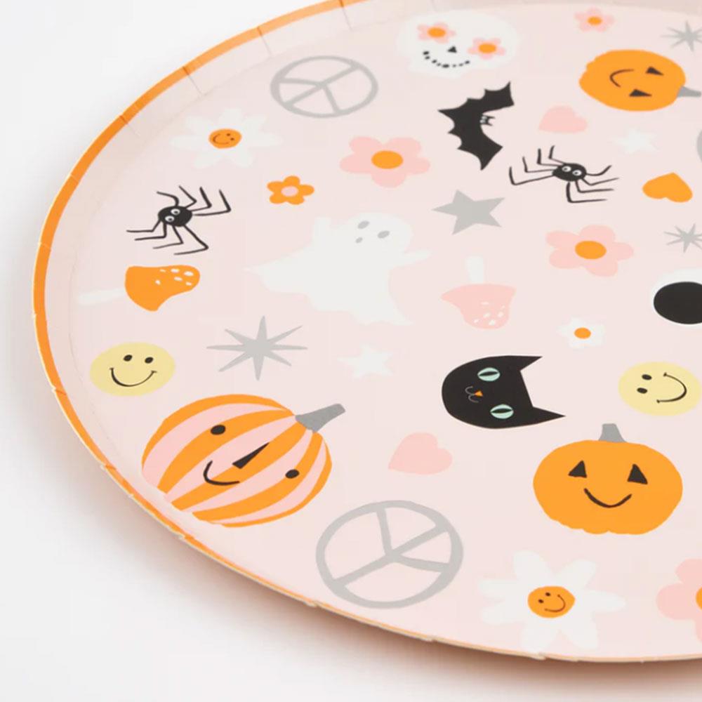 Meri Meri Groovy Halloween Icon Dinner Cadılar Bayramı Karakterli Tabaklar L 8'li