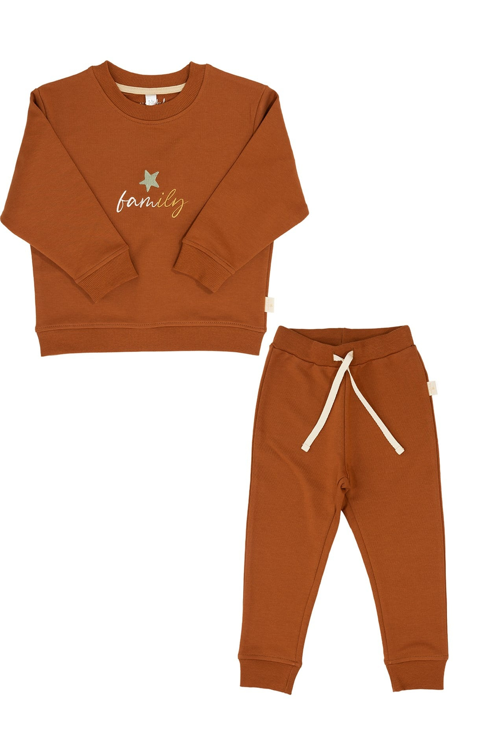Miela Kids Family Nakışlı Sweatshirt - Tarçın
