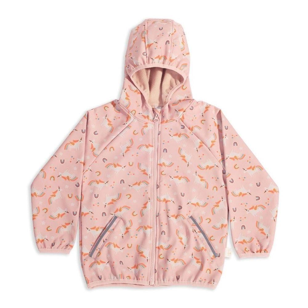 Miela Kids Su Tutmaz Softshell Desenli Yağmur Ceketi Rainbow Unicorn