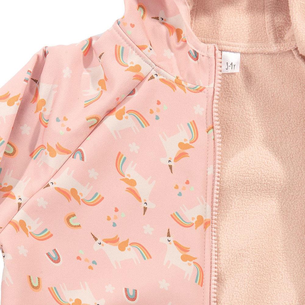 Miela Kids Su Tutmaz Softshell Desenli Yağmur Ceketi Rainbow Unicorn