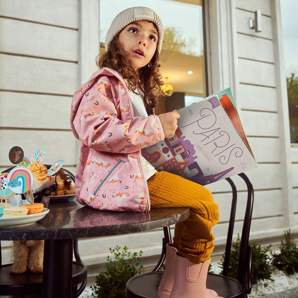 Miela Kids Su Tutmaz Softshell Desenli Yağmur Ceketi Rainbow Unicorn